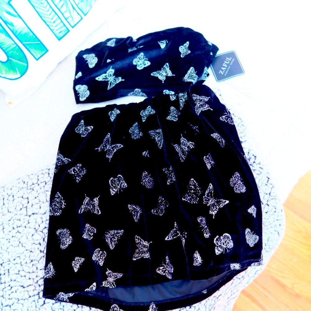 ZAFUL Velvet Butterfly Set